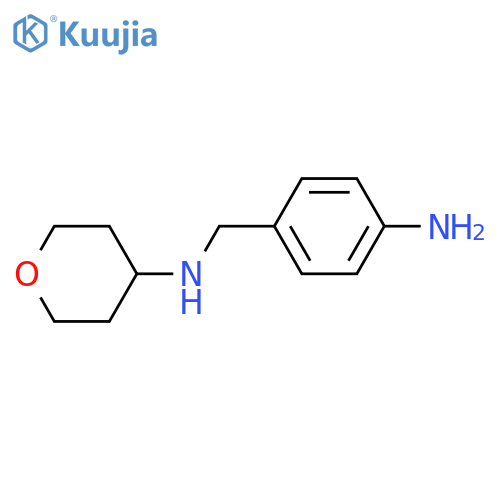 N-[(4-aminophenyl)methyl]oxan-4-amine structure