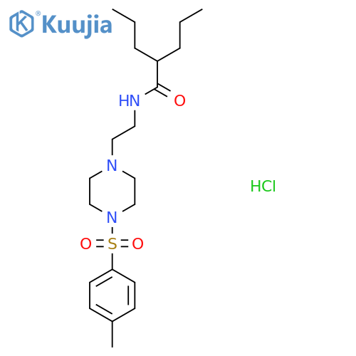 N-{2-4-(4-methylbenzenesulfonyl)piperazin-1-ylethyl}-2-propylpentanamide hydrochloride structure