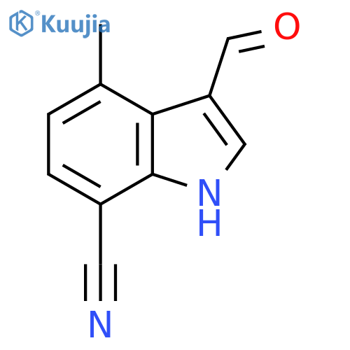 7-Cyano-4-methyl-3-indole Carboxaldehyde structure