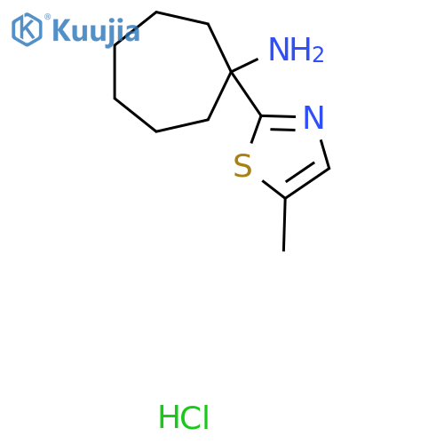 1-(5-Methyl-1,3-thiazol-2-yl)cycloheptan-1-amine hydrochloride structure
