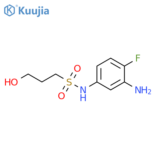 N-(3-amino-4-fluorophenyl)-3-hydroxypropane-1-sulfonamide structure