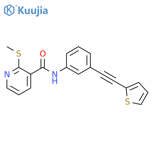 2-(methylsulfanyl)-N-{3-[2-(thiophen-2-yl)ethynyl]phenyl}pyridine-3-carboxamide structure