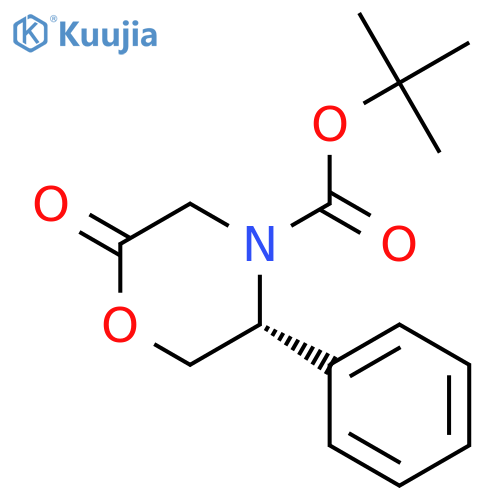 (5R)-N-(tert-Butoxycarbonyl)-3,4,5,6-tetrahydro-5-phenyl-4(H)-1,4-oxazin-2-one structure