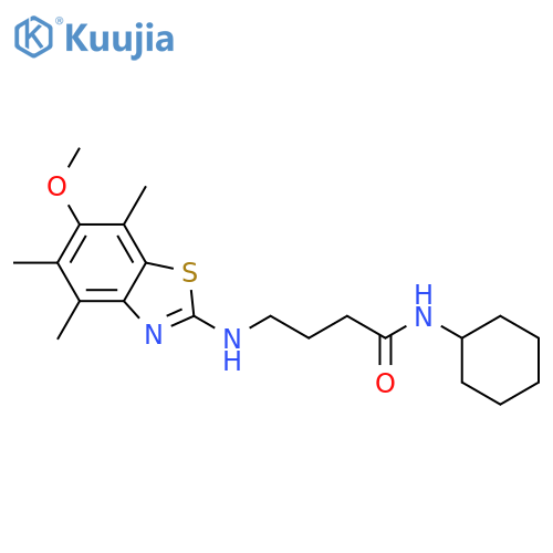 Butanamide,N-cyclohexyl-4-[(6-methoxy-4,5,7-trimethyl-2-benzothiazolyl)amino]- structure