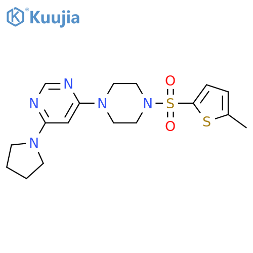 4-{4-[(5-methylthiophen-2-yl)sulfonyl]piperazin-1-yl}-6-(pyrrolidin-1-yl)pyrimidine structure