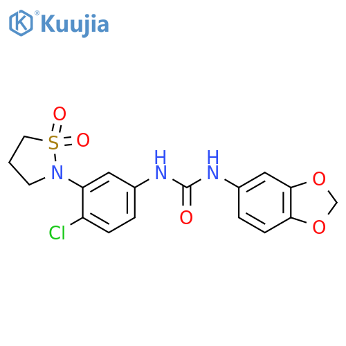 3-(2H-1,3-benzodioxol-5-yl)-1-4-chloro-3-(1,1-dioxo-1lambda6,2-thiazolidin-2-yl)phenylurea structure