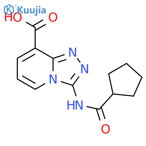 3-(Cyclopentanecarboxamido)-[1,2,4]triazolo[4,3-a]pyridine-8-carboxylic acid structure
