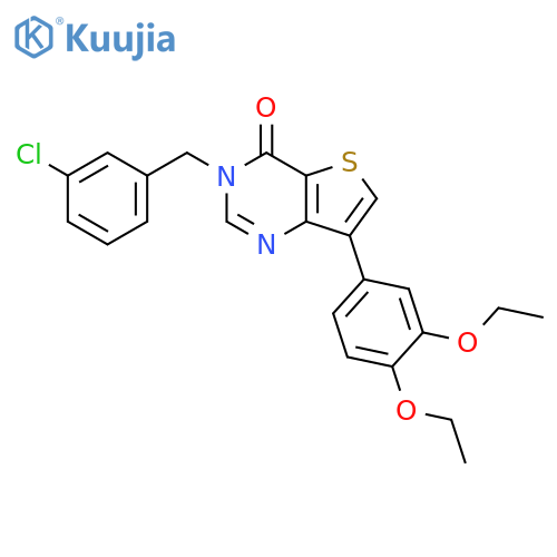 3-[(3-chlorophenyl)methyl]-7-(3,4-diethoxyphenyl)-3H,4H-thieno[3,2-d]pyrimidin-4-one structure