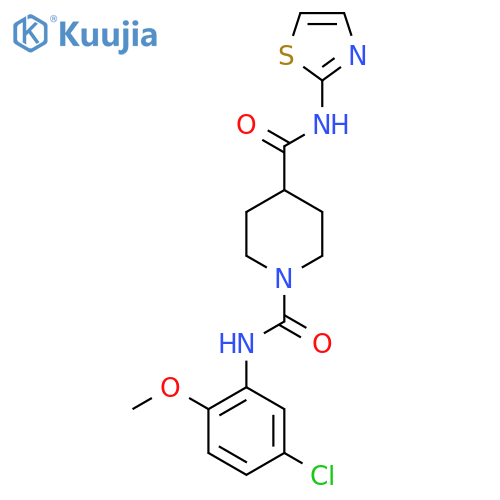N1-(5-chloro-2-methoxyphenyl)-N4-(1,3-thiazol-2-yl)piperidine-1,4-dicarboxamide structure