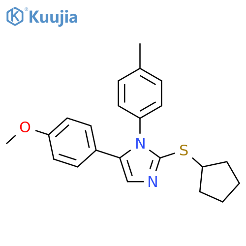 2-(cyclopentylsulfanyl)-5-(4-methoxyphenyl)-1-(4-methylphenyl)-1H-imidazole structure