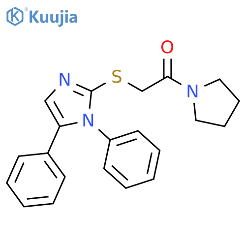 2-[(1,5-diphenyl-1H-imidazol-2-yl)sulfanyl]-1-(pyrrolidin-1-yl)ethan-1-one structure