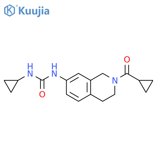 1-(2-cyclopropanecarbonyl-1,2,3,4-tetrahydroisoquinolin-7-yl)-3-cyclopropylurea structure