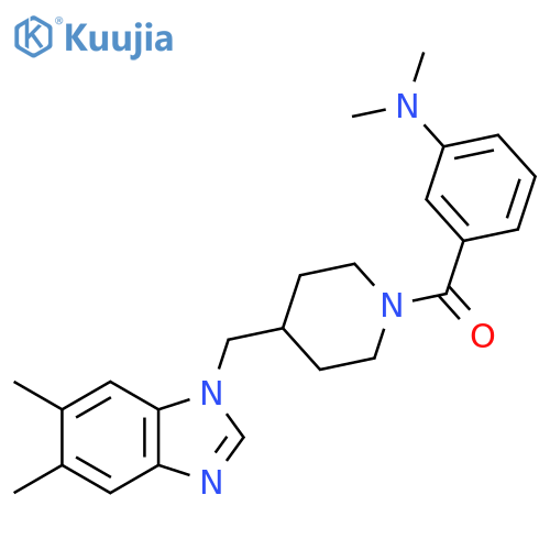 3-{4-(5,6-dimethyl-1H-1,3-benzodiazol-1-yl)methylpiperidine-1-carbonyl}-N,N-dimethylaniline structure
