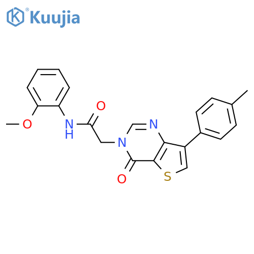 N-(2-methoxyphenyl)-2-[7-(4-methylphenyl)-4-oxo-3H,4H-thieno[3,2-d]pyrimidin-3-yl]acetamide structure