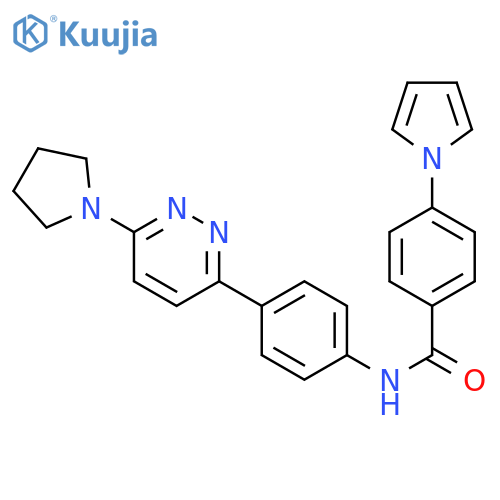 4-(1H-pyrrol-1-yl)-N-{4-[6-(pyrrolidin-1-yl)pyridazin-3-yl]phenyl}benzamide structure