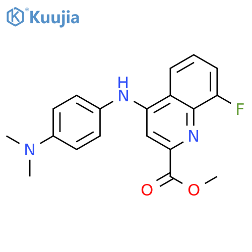 methyl 4-{[4-(dimethylamino)phenyl]amino}-8-fluoroquinoline-2-carboxylate structure