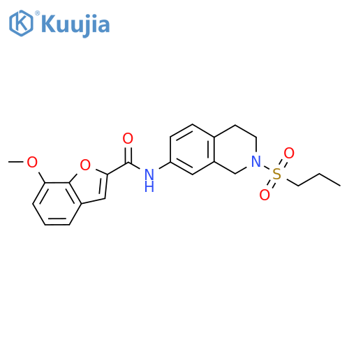7-methoxy-N-2-(propane-1-sulfonyl)-1,2,3,4-tetrahydroisoquinolin-7-yl-1-benzofuran-2-carboxamide structure