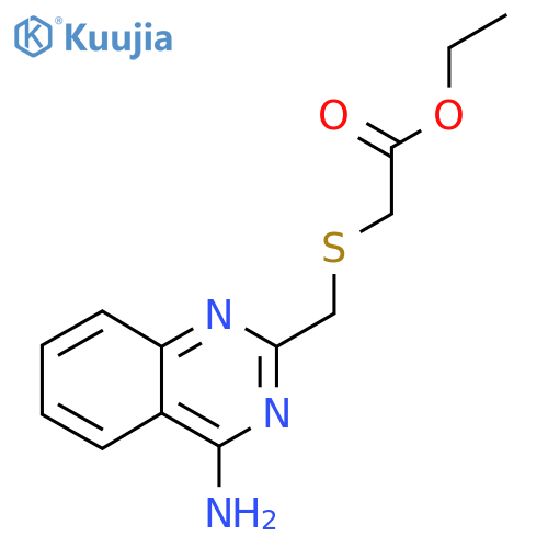 Ethyl 2-(((4-aminoquinazolin-2-yl)methyl)thio)acetate structure