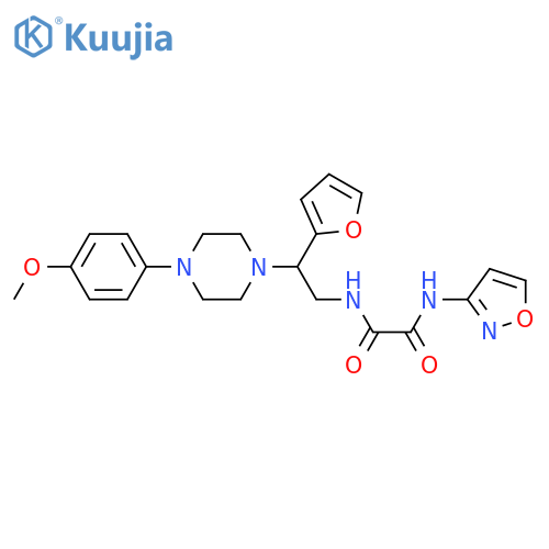 N'-2-(furan-2-yl)-2-4-(4-methoxyphenyl)piperazin-1-ylethyl-N-(1,2-oxazol-3-yl)ethanediamide structure