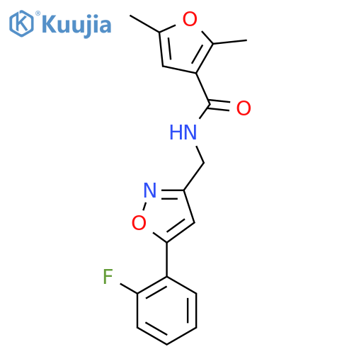 N-{5-(2-fluorophenyl)-1,2-oxazol-3-ylmethyl}-2,5-dimethylfuran-3-carboxamide structure