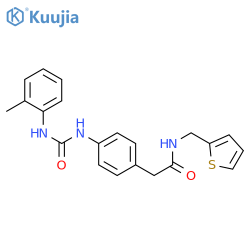 2-(4-{(2-methylphenyl)carbamoylamino}phenyl)-N-(thiophen-2-yl)methylacetamide structure