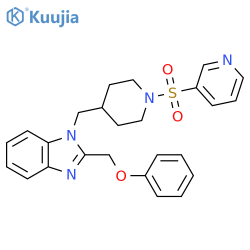 2-(phenoxymethyl)-1-{1-(pyridine-3-sulfonyl)piperidin-4-ylmethyl}-1H-1,3-benzodiazole structure