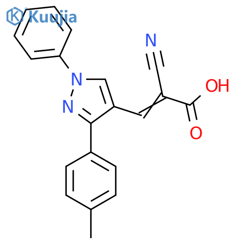 2-Cyano-3-3-(4-methylphenyl)-1-phenyl-1H-pyrazol-4-ylprop-2-enoic Acid structure