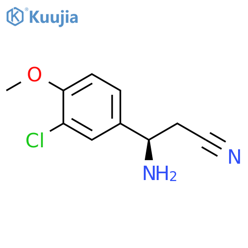 (3R)-3-AMINO-3-(3-CHLORO-4-METHOXYPHENYL)PROPANENITRILE structure