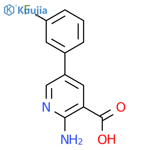 2-amino-5-(3-fluorophenyl)pyridine-3-carboxylic acid structure