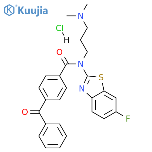 4-benzoyl-N-[3-(dimethylamino)propyl]-N-(6-fluoro-1,3-benzothiazol-2-yl)benzamide hydrochloride structure