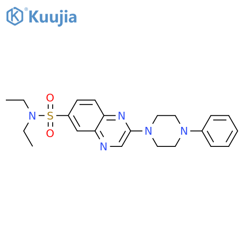 N,N-diethyl-2-(4-phenylpiperazin-1-yl)quinoxaline-6-sulfonamide structure