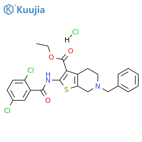 ethyl 6-benzyl-2-(2,5-dichlorobenzamido)-4H,5H,6H,7H-thieno2,3-cpyridine-3-carboxylate hydrochloride structure