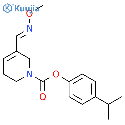 1(2H)-Pyridinecarboxylicacid, 3,6-dihydro-5-[(methoxyimino)methyl]-, 4-(1-methylethyl)phenyl ester structure