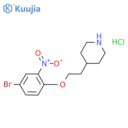 4-Bromo-2-nitrophenyl 2-(4-piperidinyl)ethylether hydrochloride structure