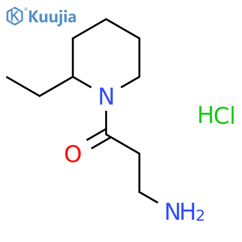 3-amino-1-(2-ethylpiperidin-1-yl)propan-1-one hydrochloride structure