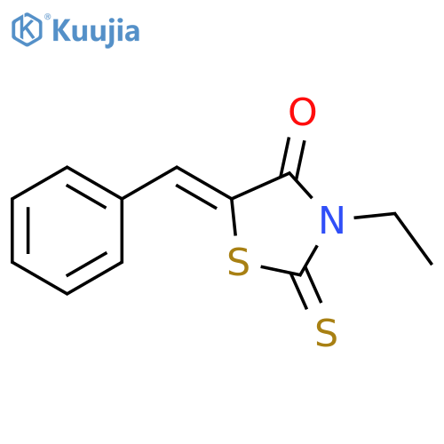 (5Z)-3-ethyl-5-(phenylmethylidene)-2-sulfanylidene-1,3-thiazolidin-4-one structure
