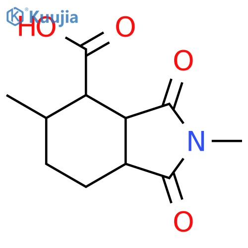 2,5-dimethyl-1,3-dioxo-octahydro-1H-isoindole-4-carboxylic acid structure