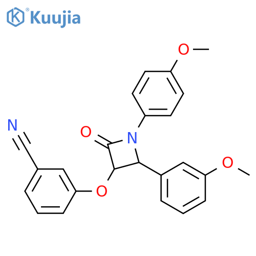 3-[[2-(3-Methoxyphenyl)-1-(4-methoxyphenyl)-4-oxo-3-azetidinyl]oxy]benzonitrile structure