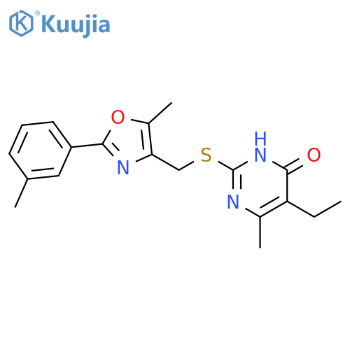 5-ethyl-6-methyl-2-({[5-methyl-2-(3-methylphenyl)-1,3-oxazol-4-yl]methyl}sulfanyl)pyrimidin-4-ol structure