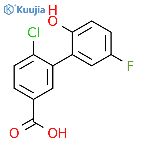4-Chloro-3-(5-fluoro-2-hydroxyphenyl)benzoic acid structure