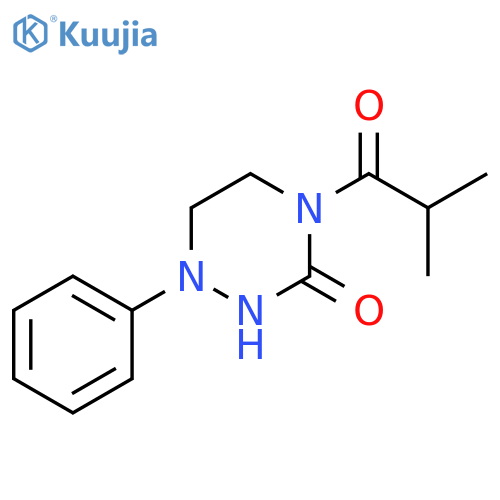 1,2,4-Triazin-3(2H)-one, tetrahydro-4-(2-methyl-1-oxopropyl)-1-phenyl- structure