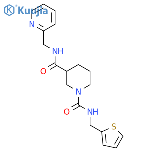 N3-(pyridin-2-yl)methyl-N1-(thiophen-2-yl)methylpiperidine-1,3-dicarboxamide structure