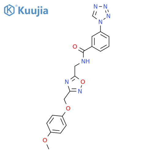 N-({3-(4-methoxyphenoxy)methyl-1,2,4-oxadiazol-5-yl}methyl)-3-(1H-1,2,3,4-tetrazol-1-yl)benzamide structure