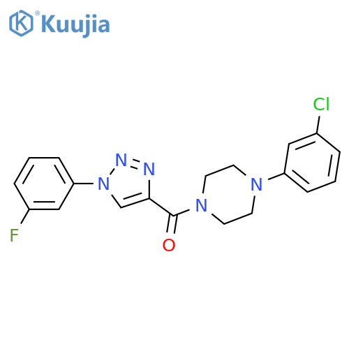 1-(3-chlorophenyl)-4-[1-(3-fluorophenyl)-1H-1,2,3-triazole-4-carbonyl]piperazine structure