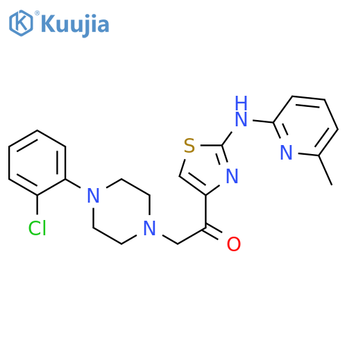 1-4-(2-chlorophenyl)piperazin-1-yl-2-{2-(6-methylpyridin-2-yl)amino-1,3-thiazol-4-yl}ethan-1-one structure