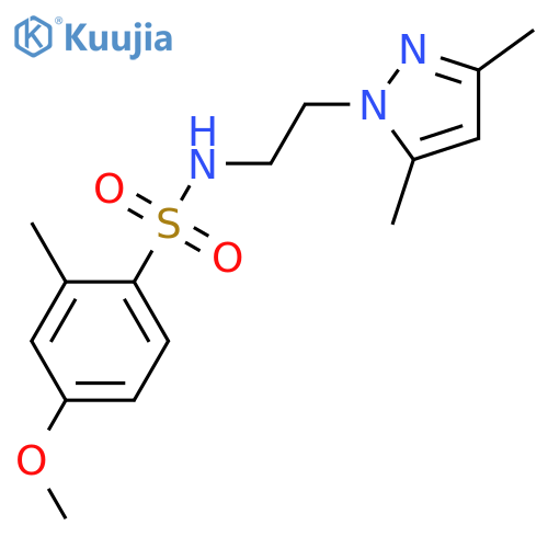 N-[2-(3,5-dimethyl-1H-pyrazol-1-yl)ethyl]-4-methoxy-2-methylbenzene-1-sulfonamide structure