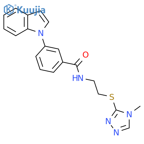 3-(1H-indol-1-yl)-N-{2-(4-methyl-4H-1,2,4-triazol-3-yl)sulfanylethyl}benzamide structure