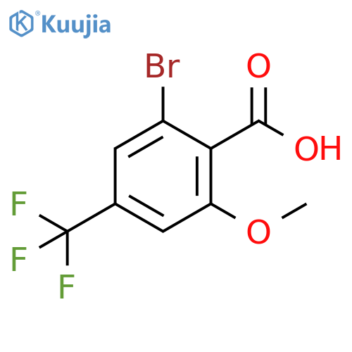 2-bromo-6-methoxy-4-(trifluoromethyl)benzoic acid structure