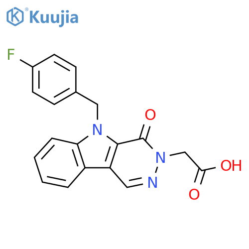 [5-(4-Fluorobenzyl)-4-oxo-4,5-dihydro-3H-pyridazino[4,5-b]indol-3-yl]acetic acid structure