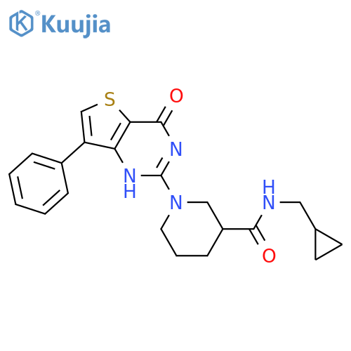 N-(cyclopropylmethyl)-1-{4-oxo-7-phenyl-3H,4H-thieno[3,2-d]pyrimidin-2-yl}piperidine-3-carboxamide structure